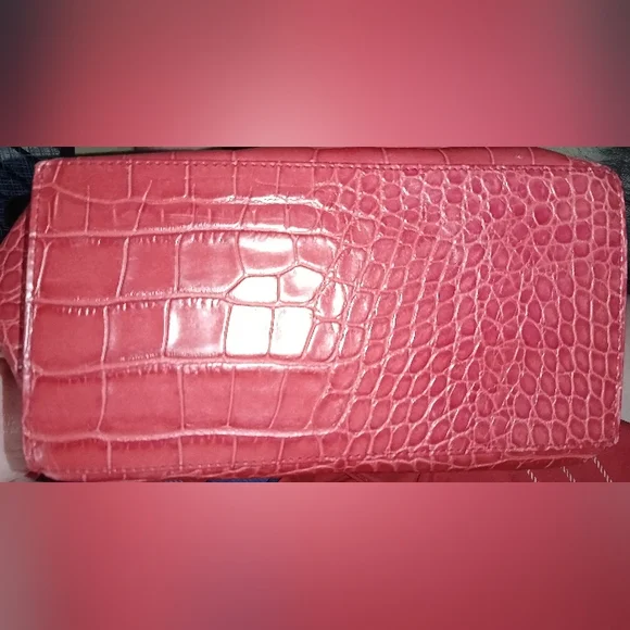 Furla Dark Pink/Red Croc-Embossed Women's Tote Bag - Picture 3 of 7